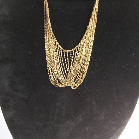 Adorable Vintage Signed Sarah Coventry Gold Tone Chain Metal Choker - Picture 1 of 5